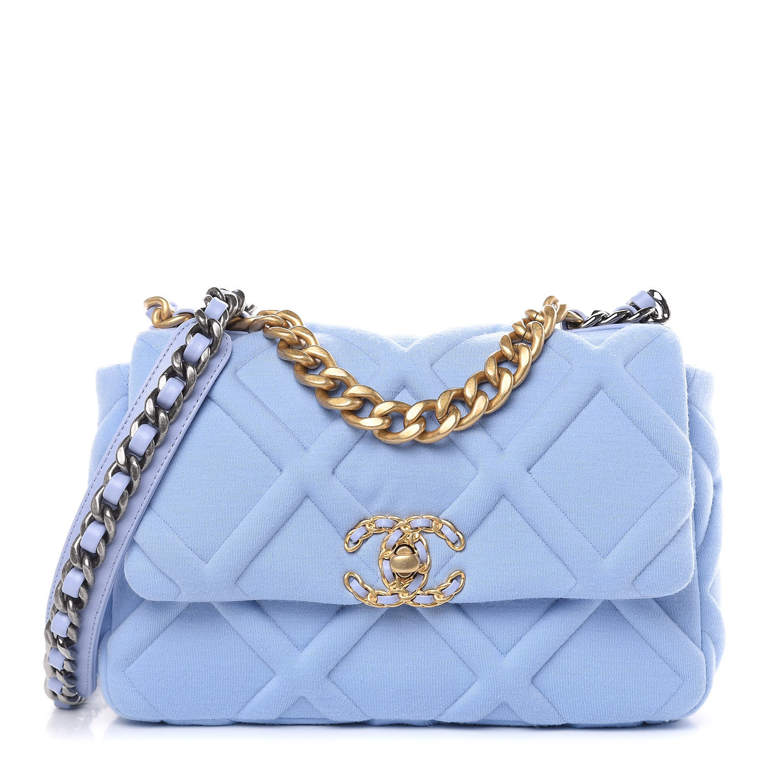 chanel light blue flap bag