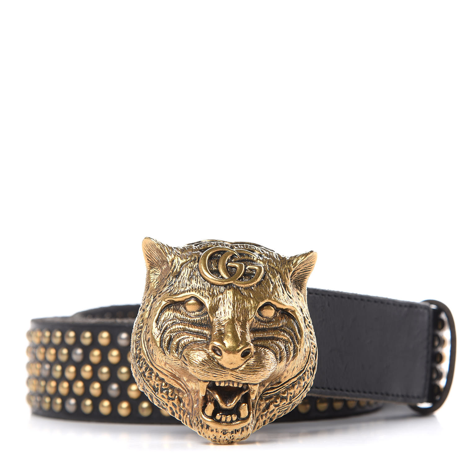 gucci feline belt studded