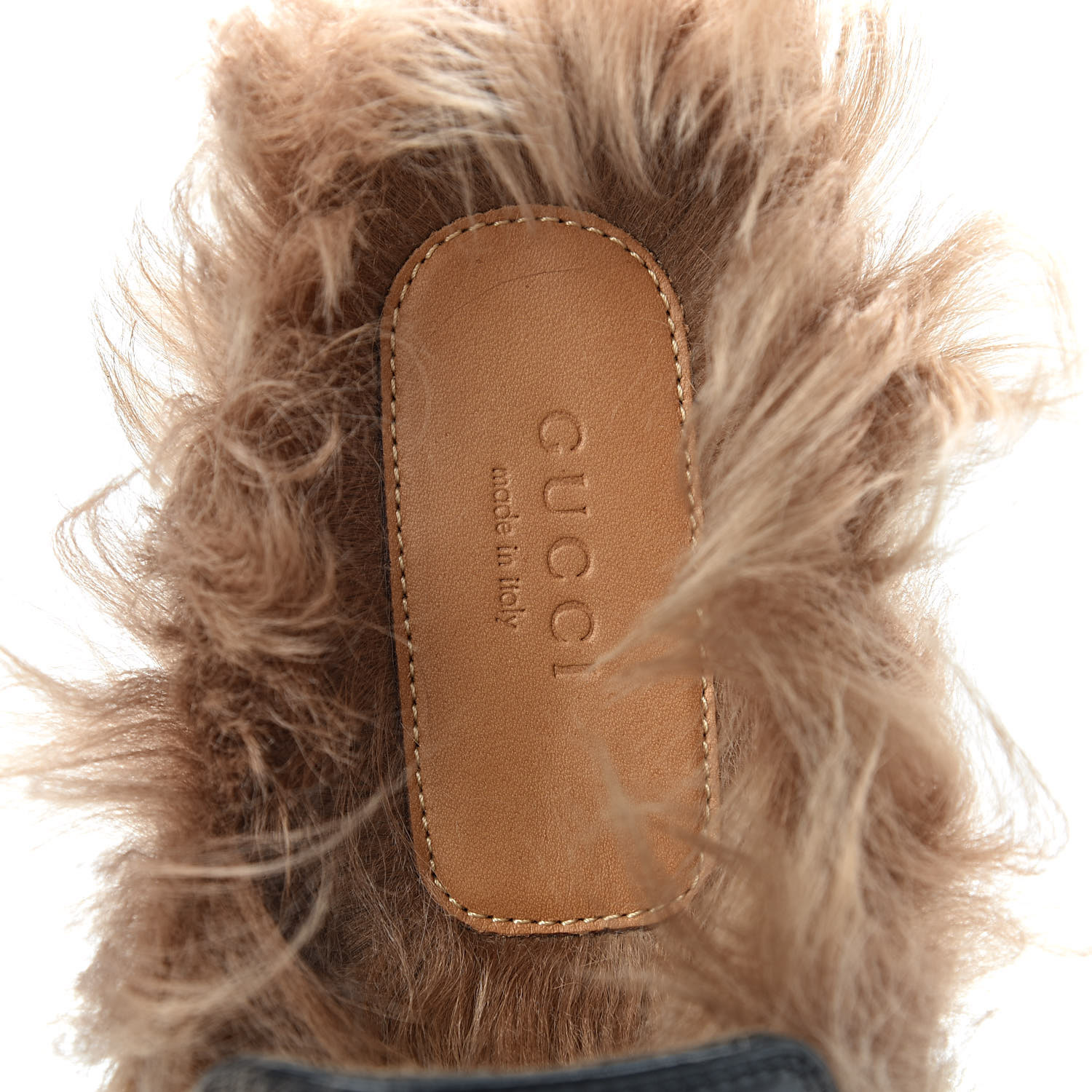 faux gucci fur slides