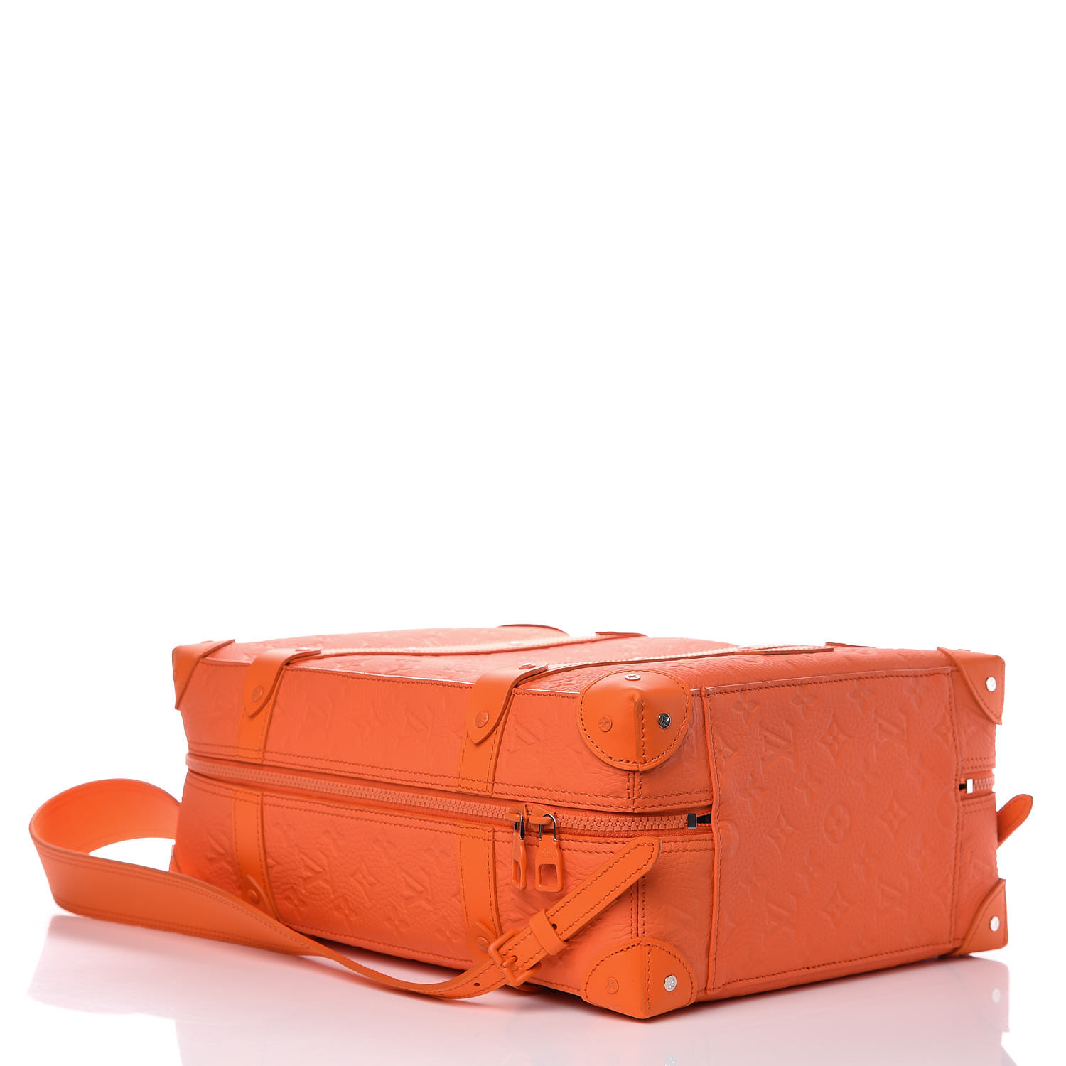 LOUIS VUITTON Taurillon Empreinte Soft Trunk Backpack PM Orange 387563