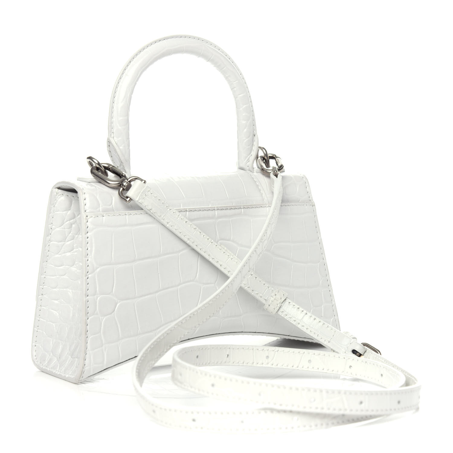 women's hourglass xs top handle bag in white