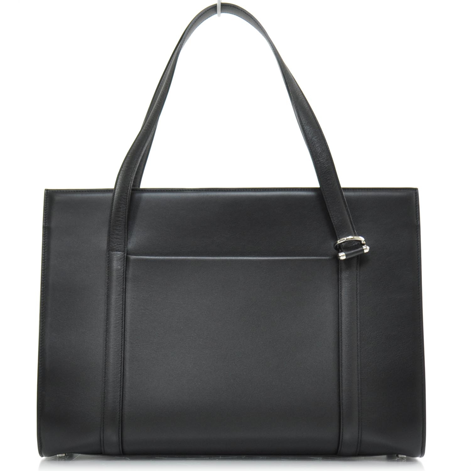 CARTIER Leather Cabochon Business Tote Black 25545