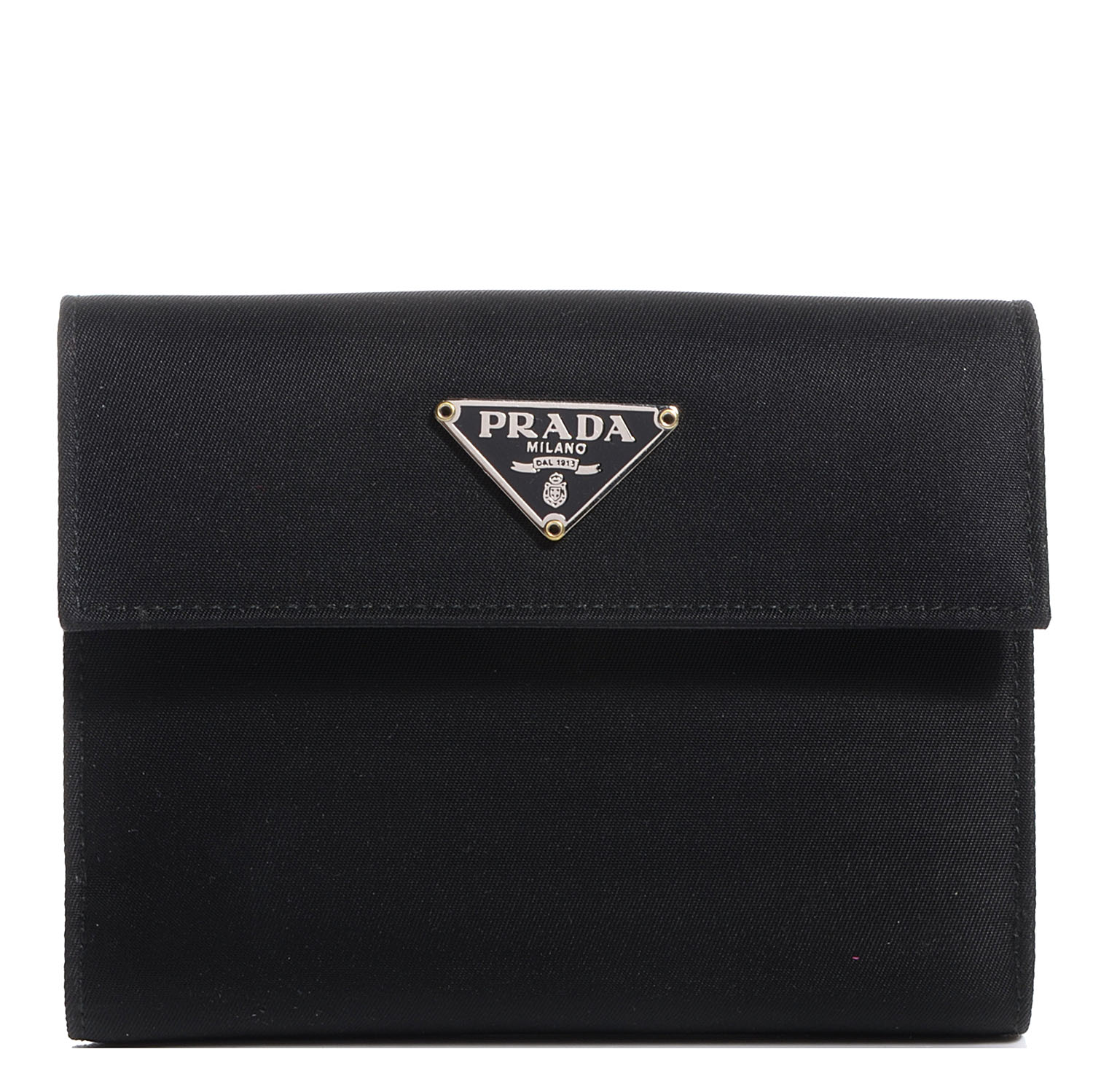PRADA Tessuto Nylon French Wallet Nero Black 78373