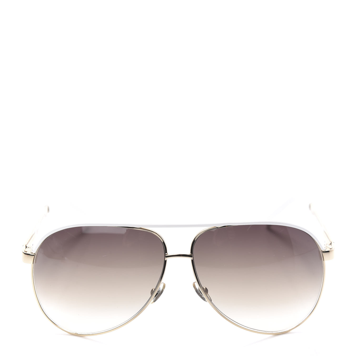 gucci white and gold aviator sunglasses