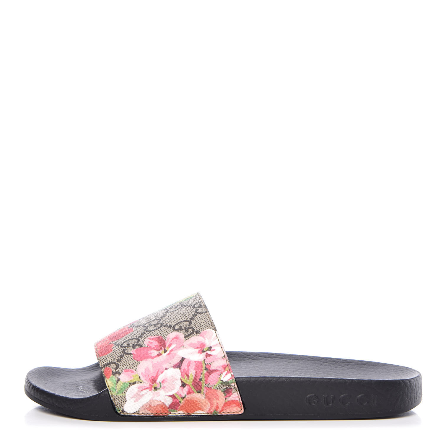 gucci slides with blue flowers
