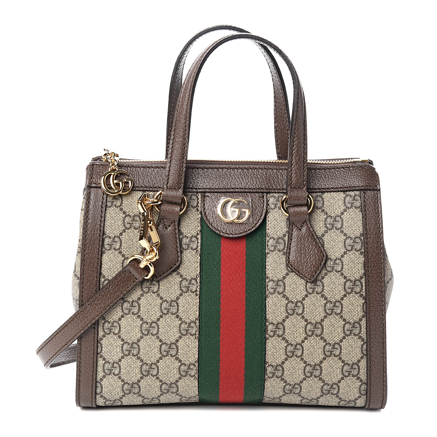 GUCCI GG Supreme Monogram Small Ophidia Tote Bag Brown 544310