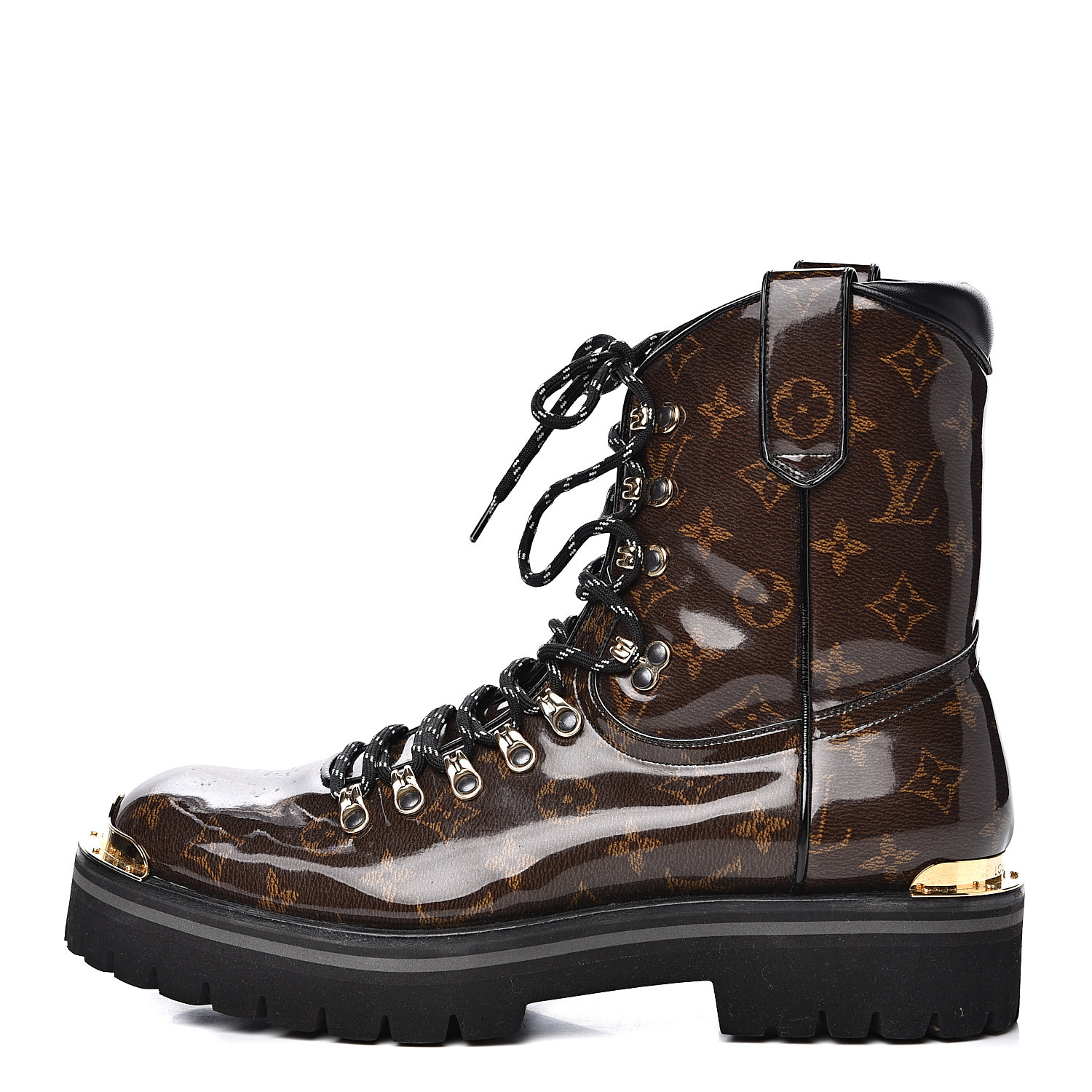 LOUIS VUITTON Monogram Glaze Mens Outland Ankle Boots 9.5 Black 541405