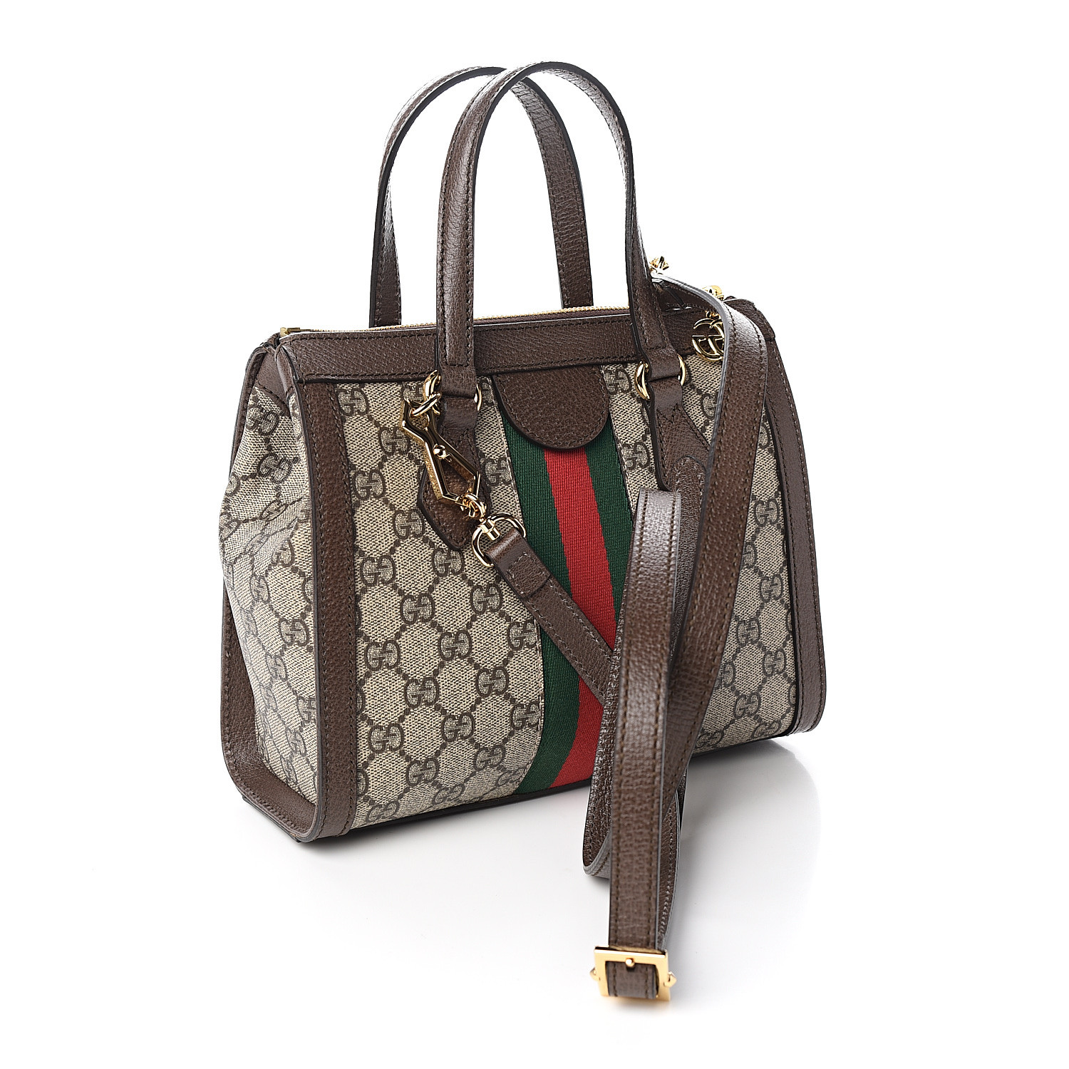 GUCCI GG Supreme Monogram Small Ophidia Tote Bag Brown 544310