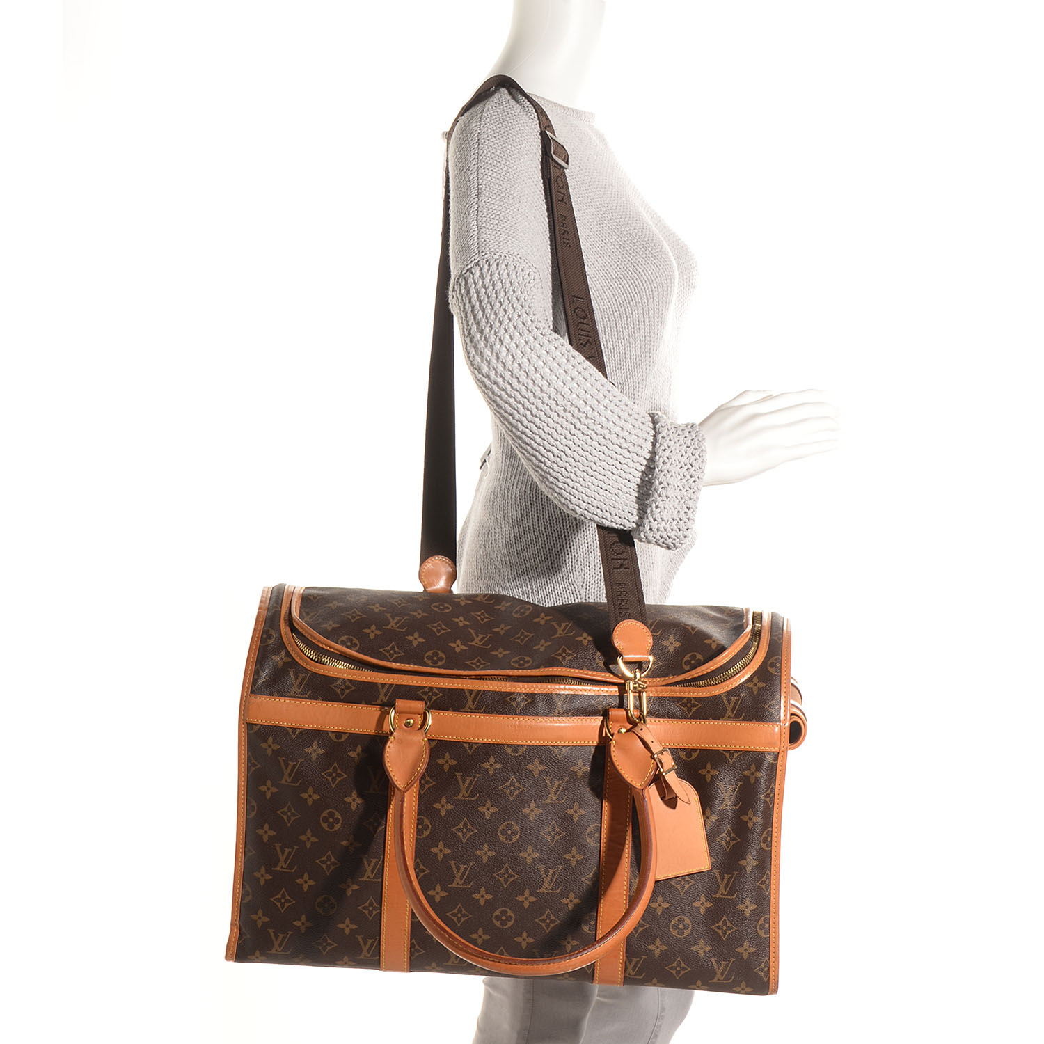 LOUIS VUITTON Monogram Sac Chien 50 Dog Pet Carrier 90613