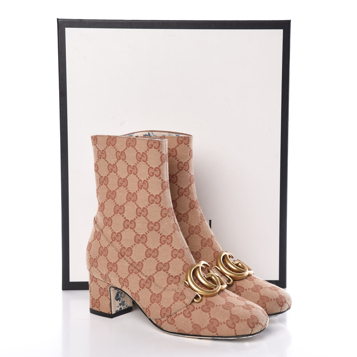 gucci beige wool gg ankle boots