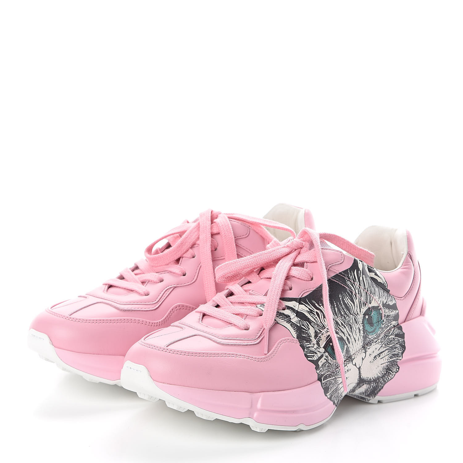 pink gucci rhyton sneakers