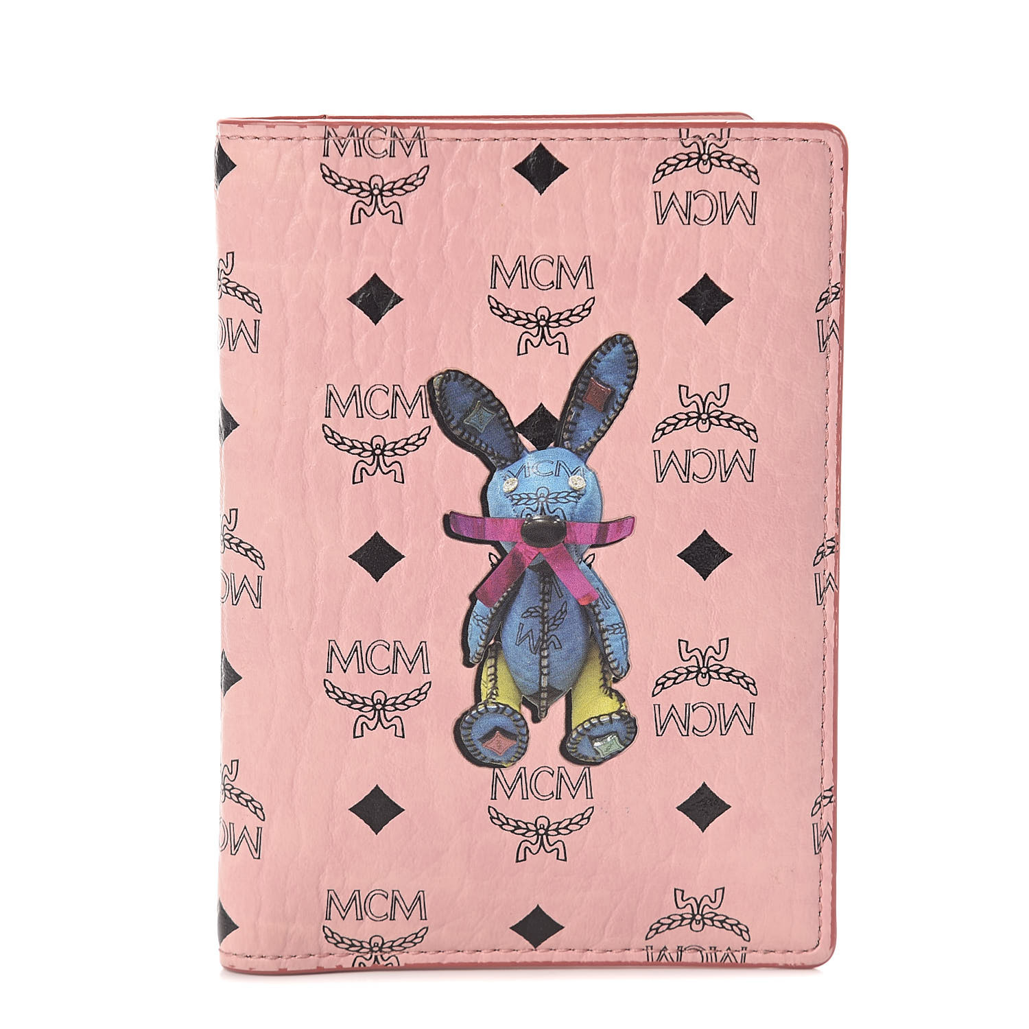 MCM Visetos Rabbit Passport Holder Soft Pink 500297