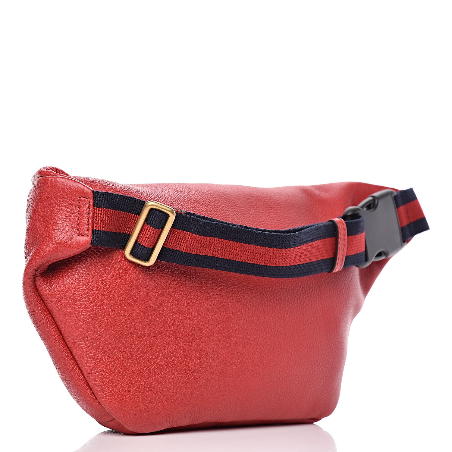 GUCCI Grained Calfskin Gucci Print Belt Bag Hibiscus Red 416361
