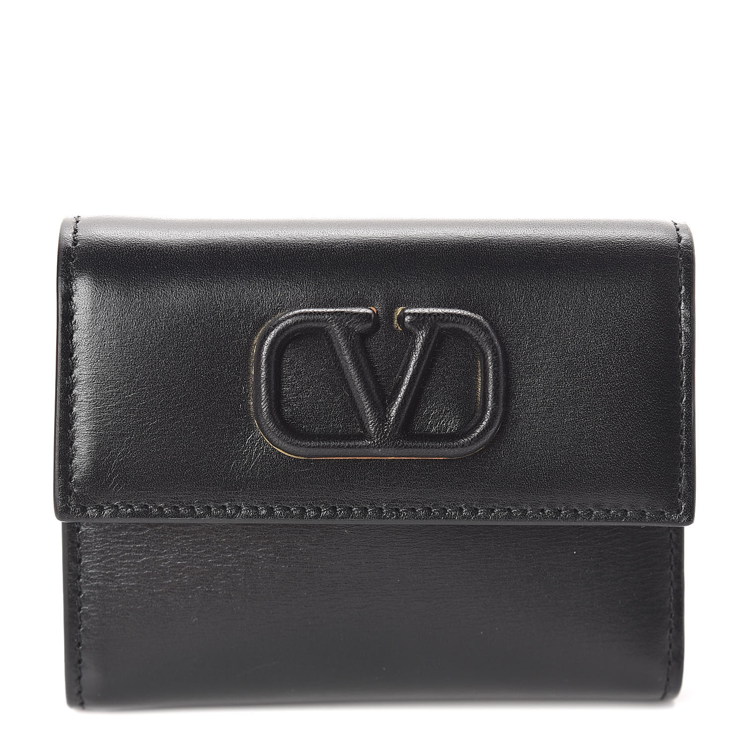 VALENTINO Calfksin VLogo Compact Wallet Black 529227
