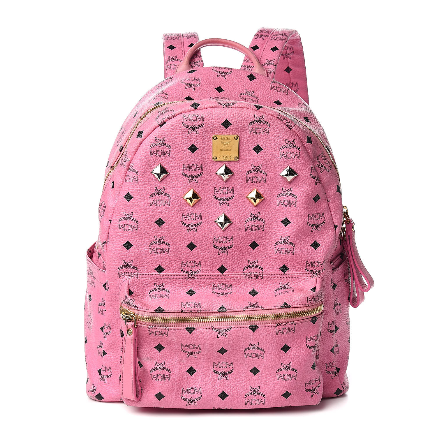 MCM Visetos Medium Sprinkle Stud Stark Backpack Pink 527583