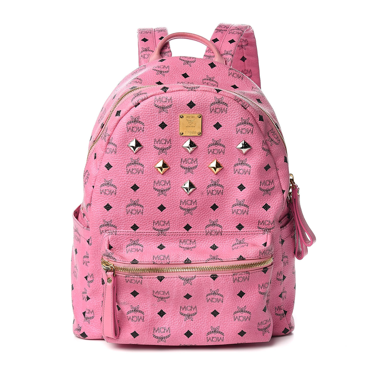 large pink mcm bag