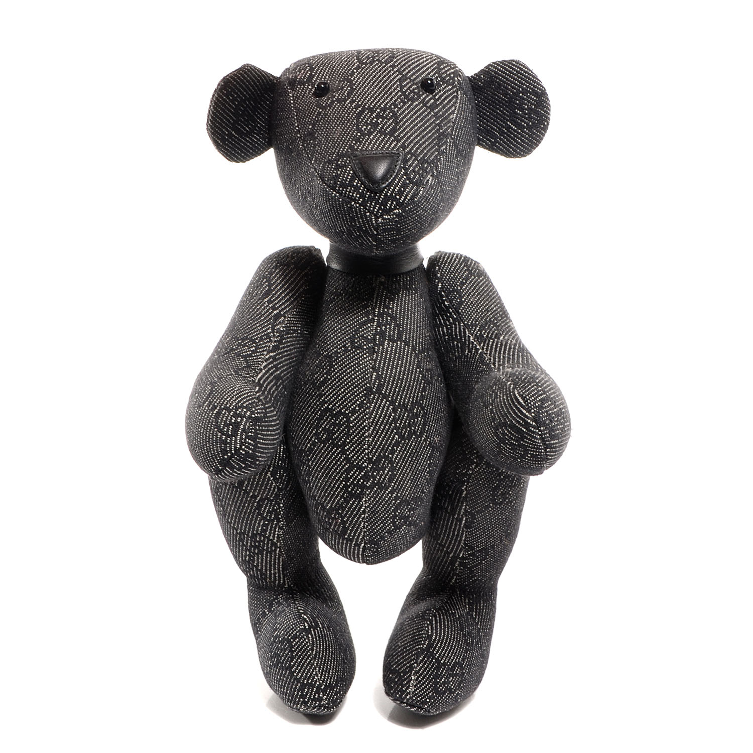 GUCCI Monogram Stuffed Teddy Bear Black 77134