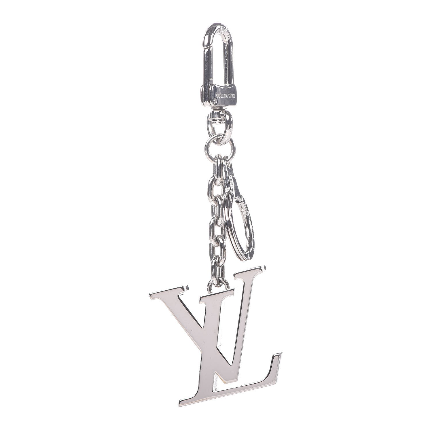 LOUIS VUITTON LV Facettes Bag Charm Key Holder Silver 322639