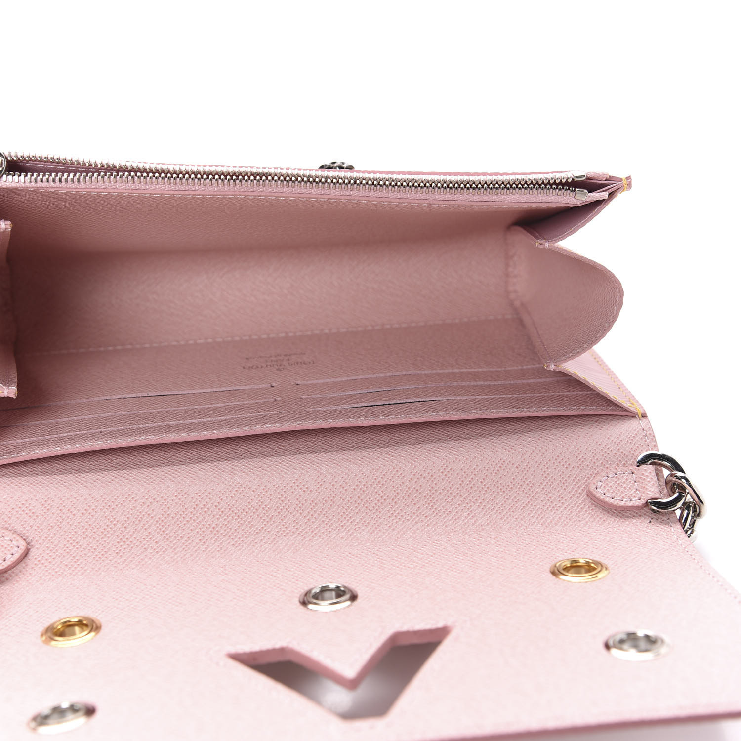 Louis Vuitton Rose Ballerine Grained Epi Twist Chain Wallet