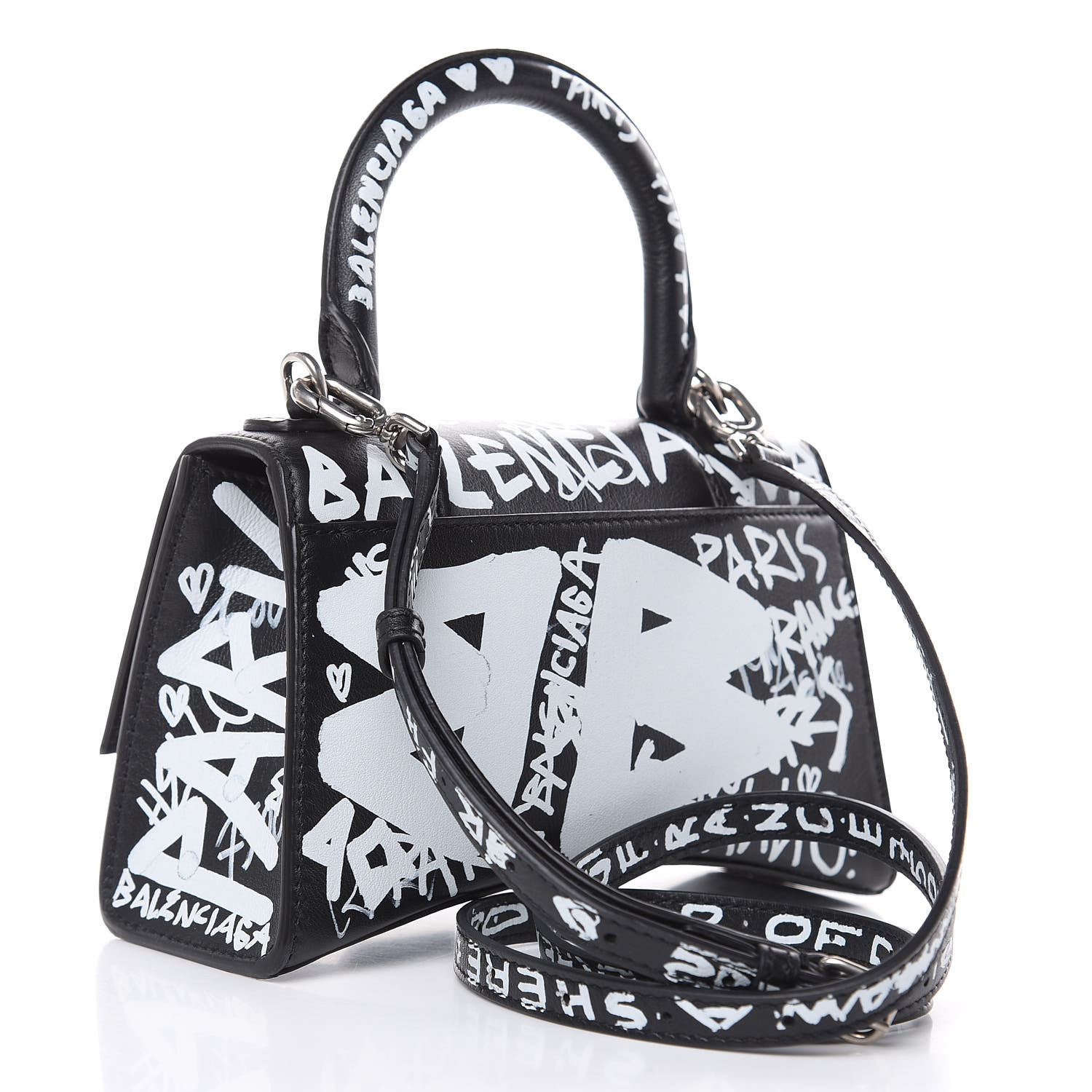 balenciaga graffiti hourglass bag