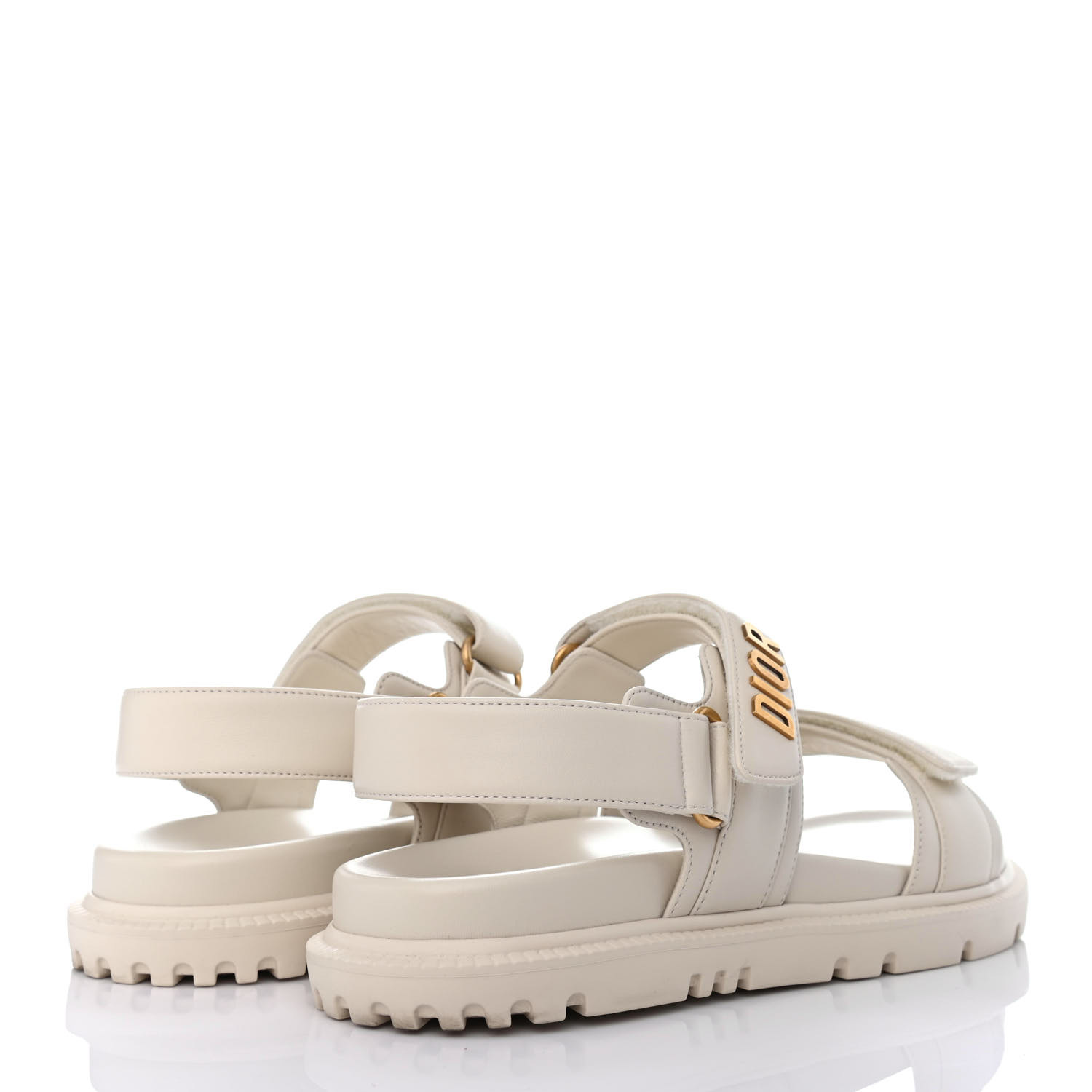 CHRISTIAN DIOR Lambskin Dioract Sandals 39 White 814672 | FASHIONPHILE