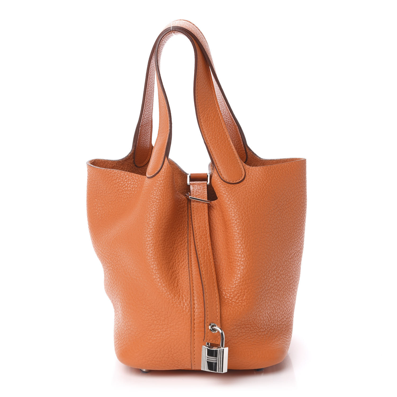 HERMES Taurillon Clemence Picotin Lock 18 PM Orange 597113