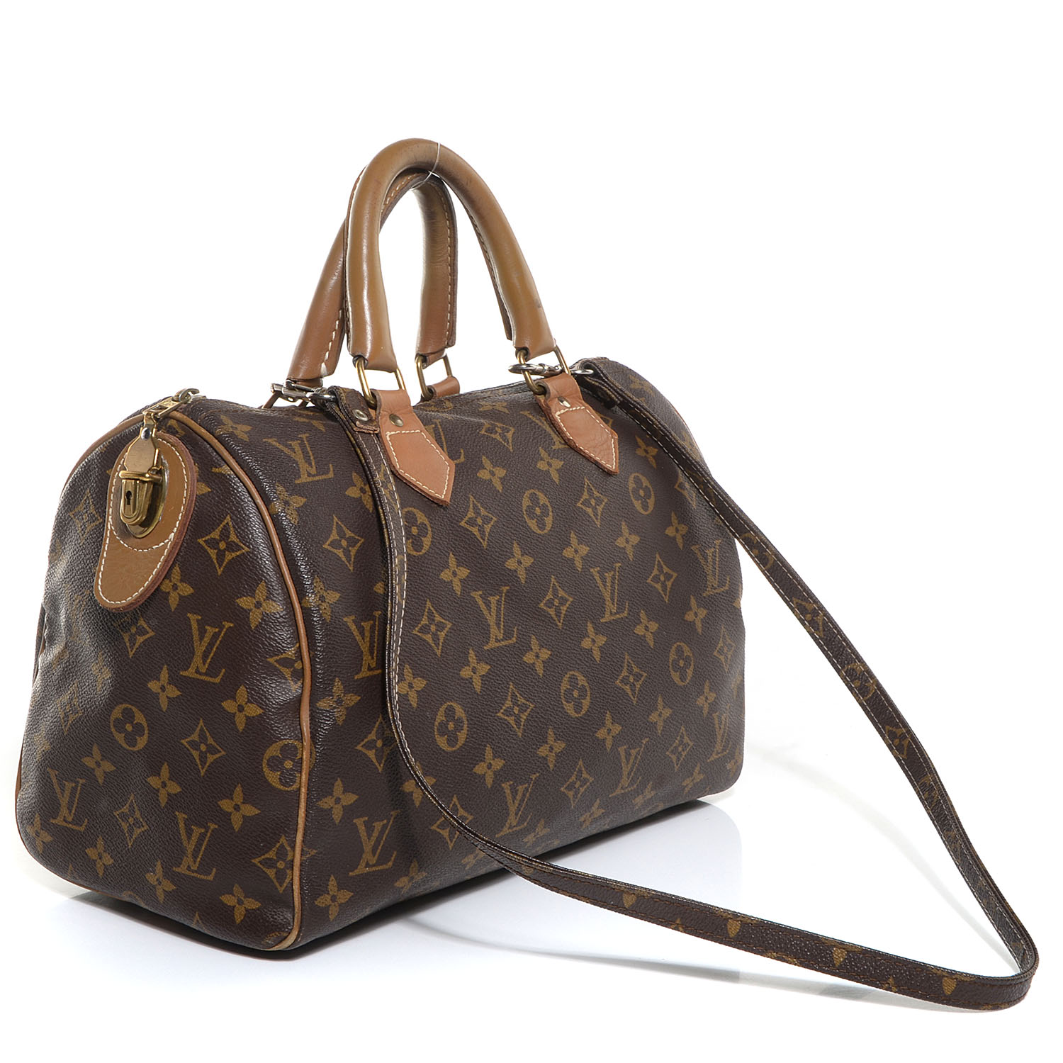 Louis Vuitton French Company Speedy Shoulder Bag 30 Brown Canvas Crossbody  Strap