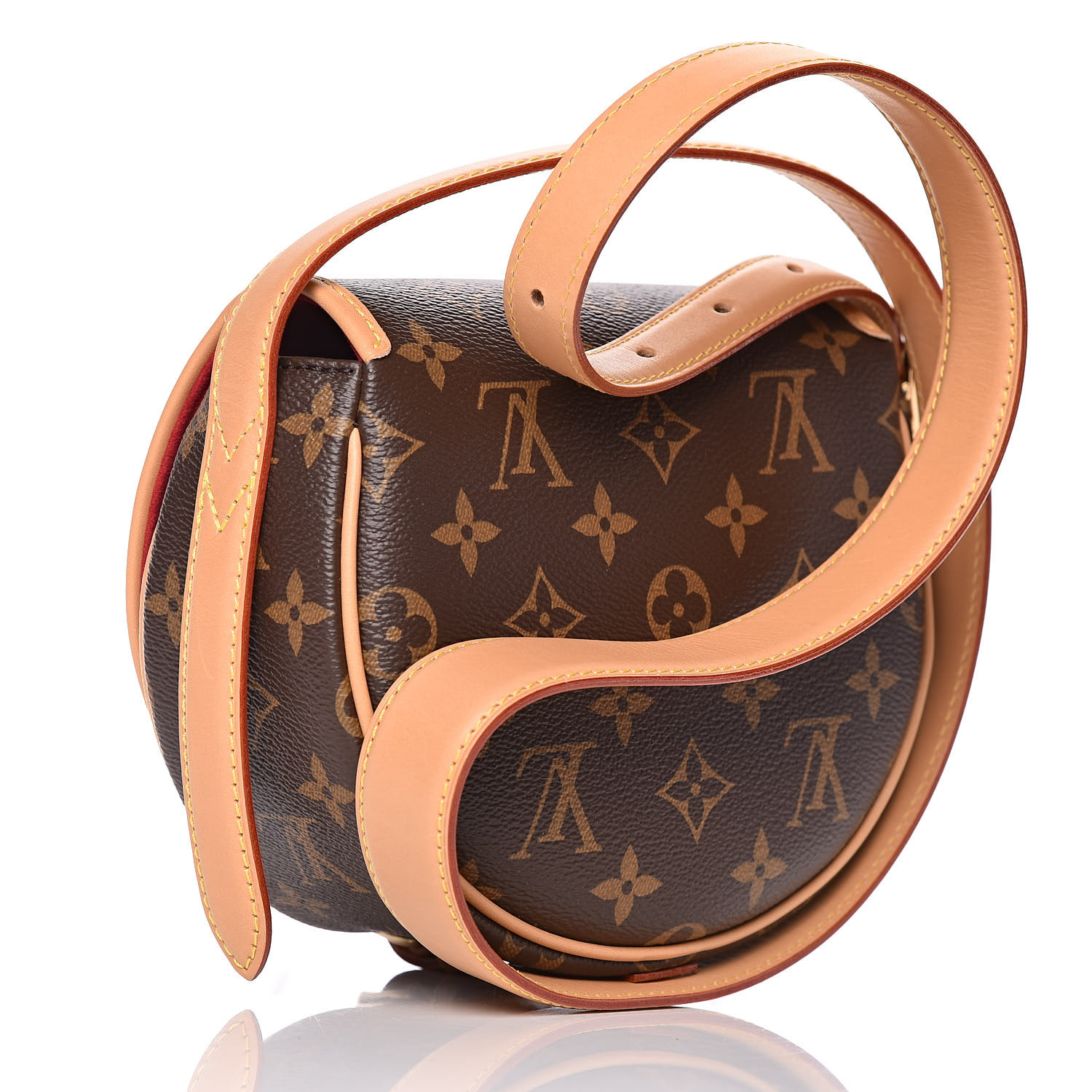 Louis+Vuitton+Tambourine+Shoulder+Bag+Brown+Leather for sale online