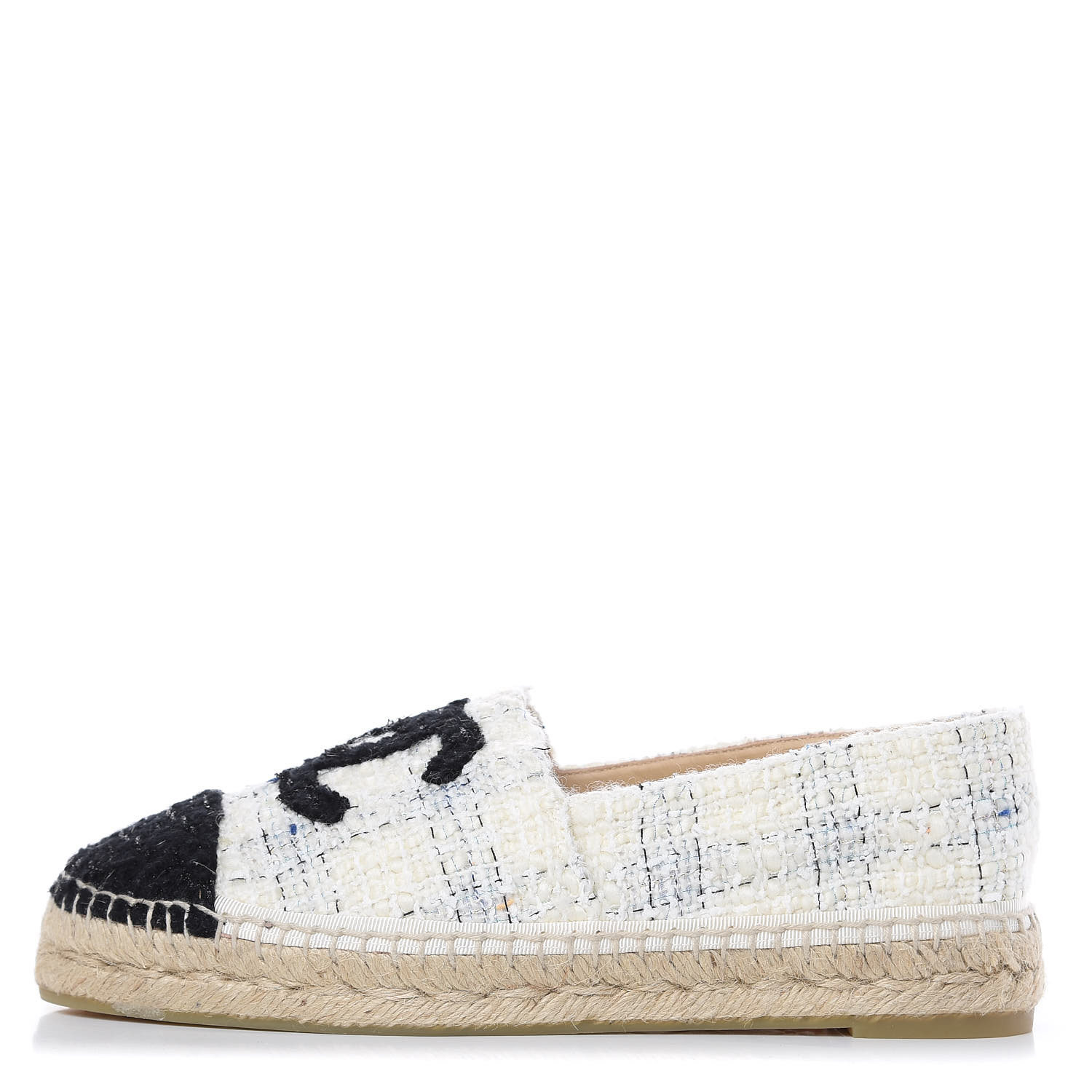 chanel espadrilles black and white