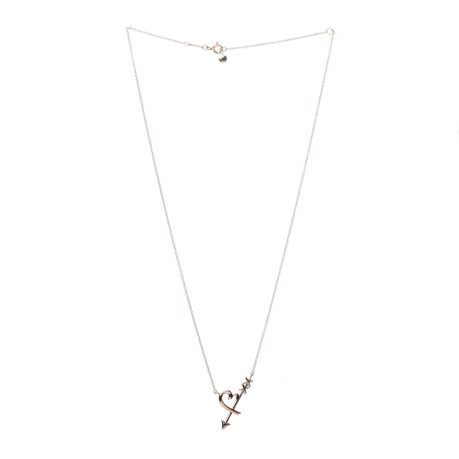 Tiffany 18k Rose Gold Paloma Picasso Heart And Arrow Pendant Necklace 418092 Fashionphile
