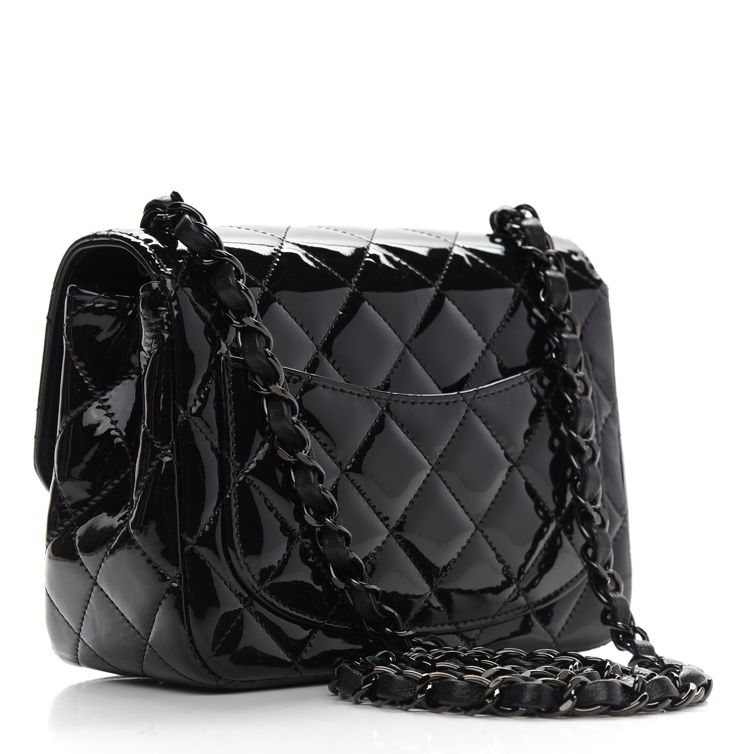 chanel mini square so black