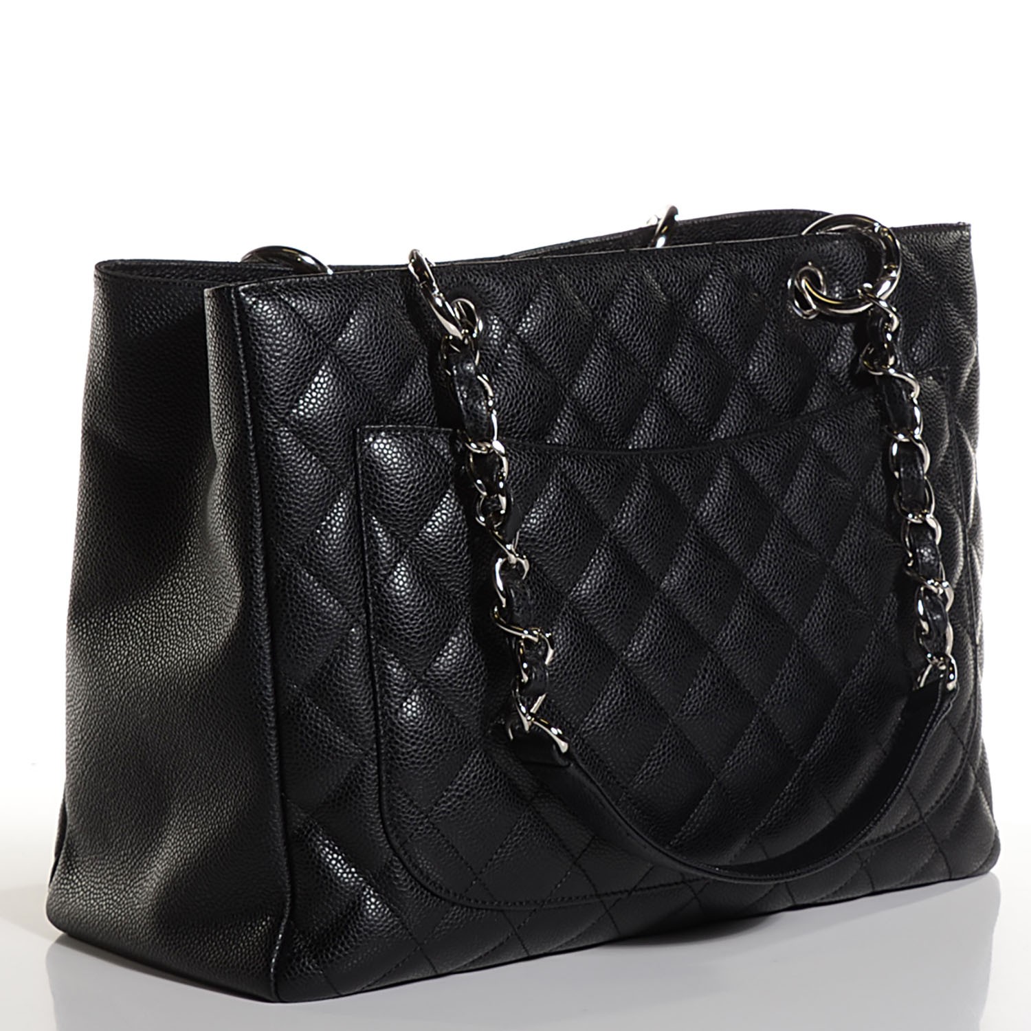 CHANEL Caviar Quilted Grand Shopping Tote GST Black 104501