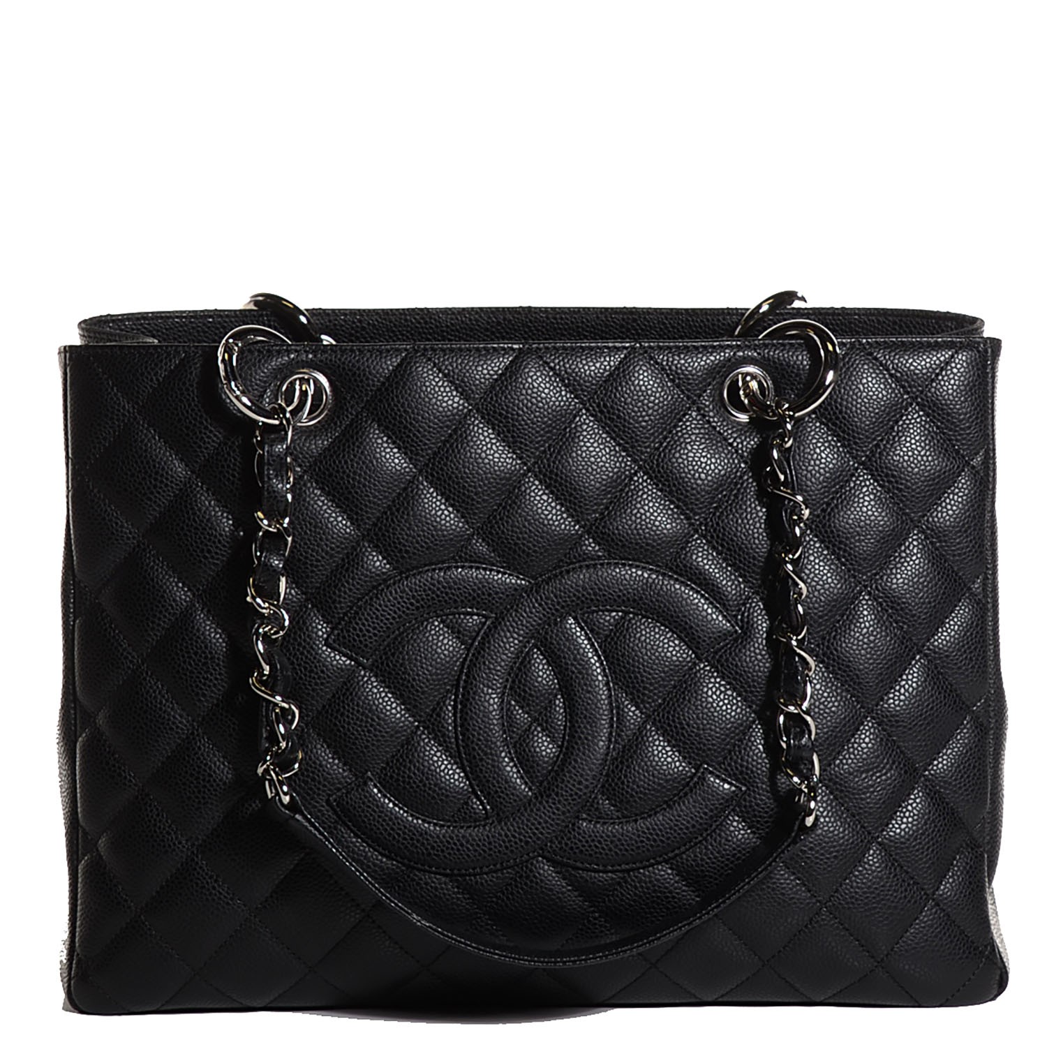 CHANEL Caviar Quilted Grand Shopping Tote GST Black 104501