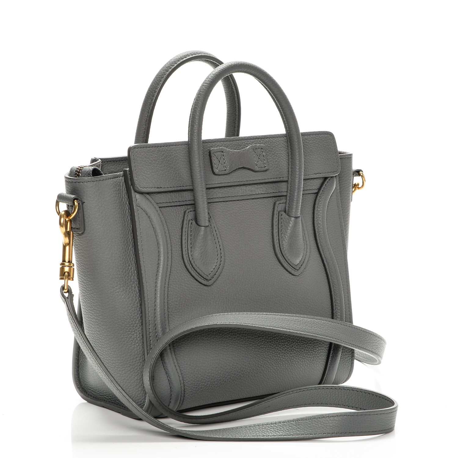 CELINE Baby Grained Calfskin Nano Luggage Kohl 195647