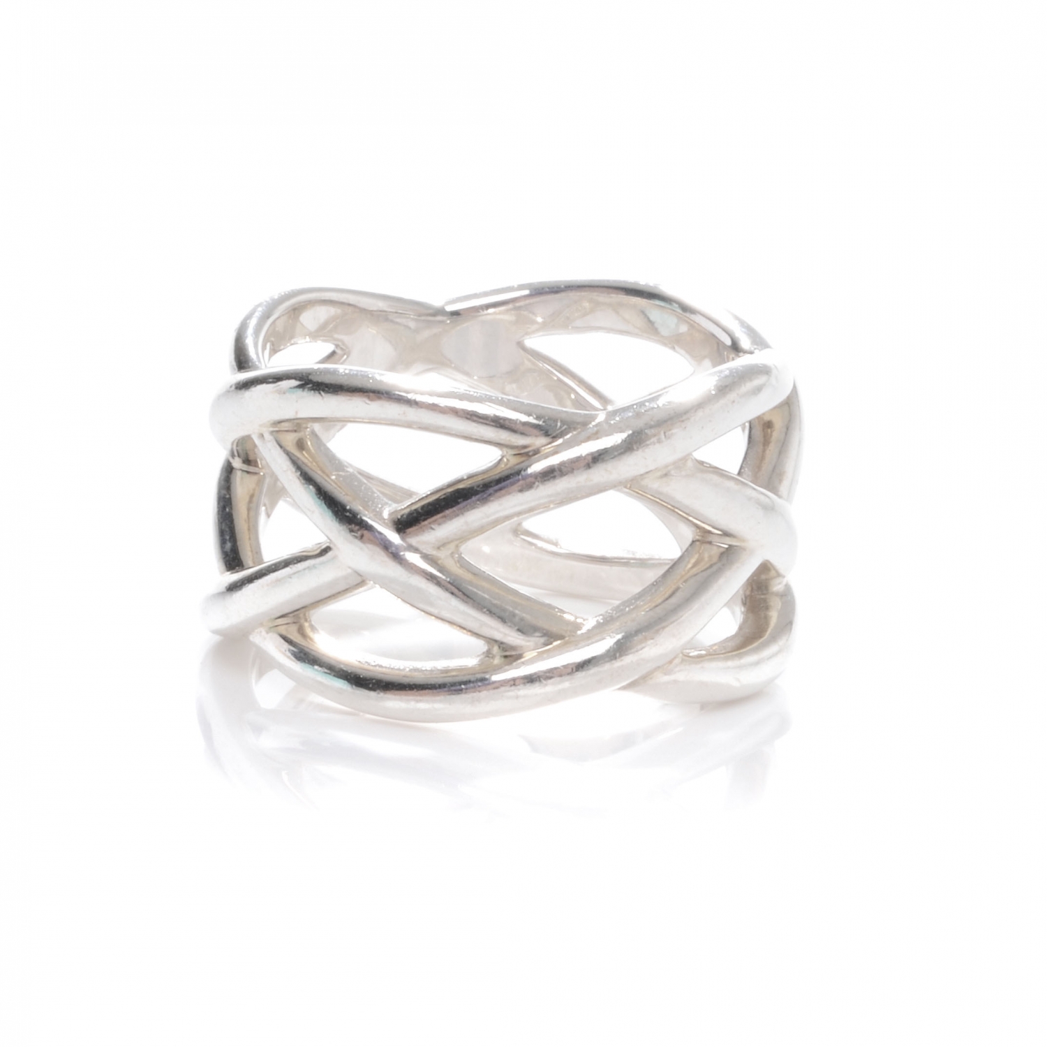 TIFFANY Sterling Silver Weave Ring 6.5 
