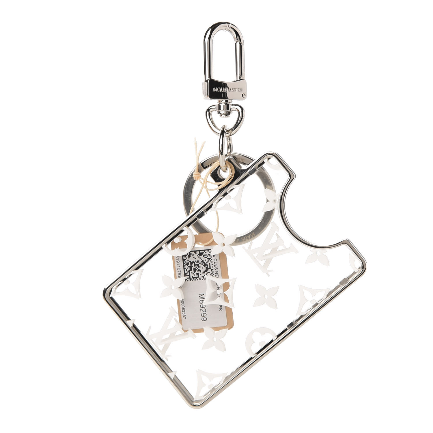 Louis Vuitton LV Prism ID Holder Bag Charm and Key Holder Silver Glass