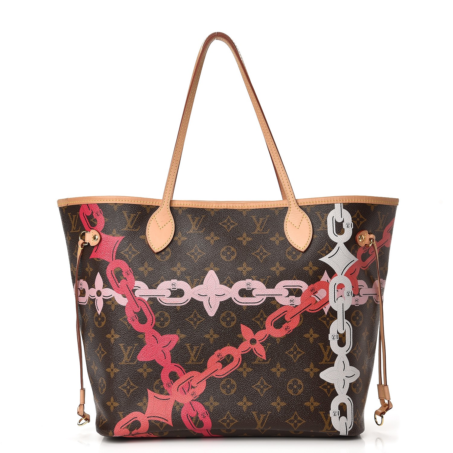 Louis Vuitton Neverfull MM monogram rose ballerine shoulderbag