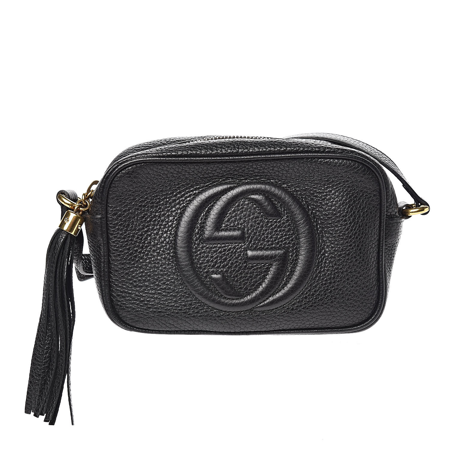 GUCCI Pebbled Calfskin Mini Soho Disco Bag Black 510328