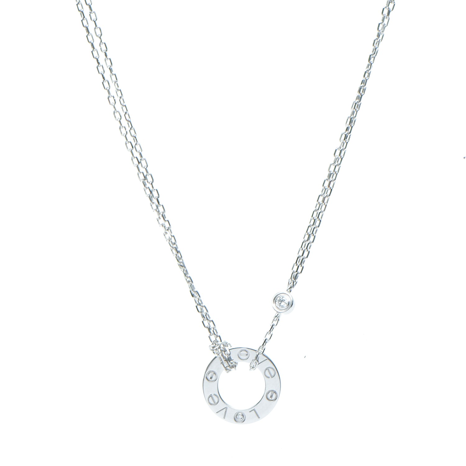 Cartier 18k White Gold 2 Diamond Love Necklace Fashionphile Cartier 18k White Gold 2 Diamond Love Necklace Fashionphile