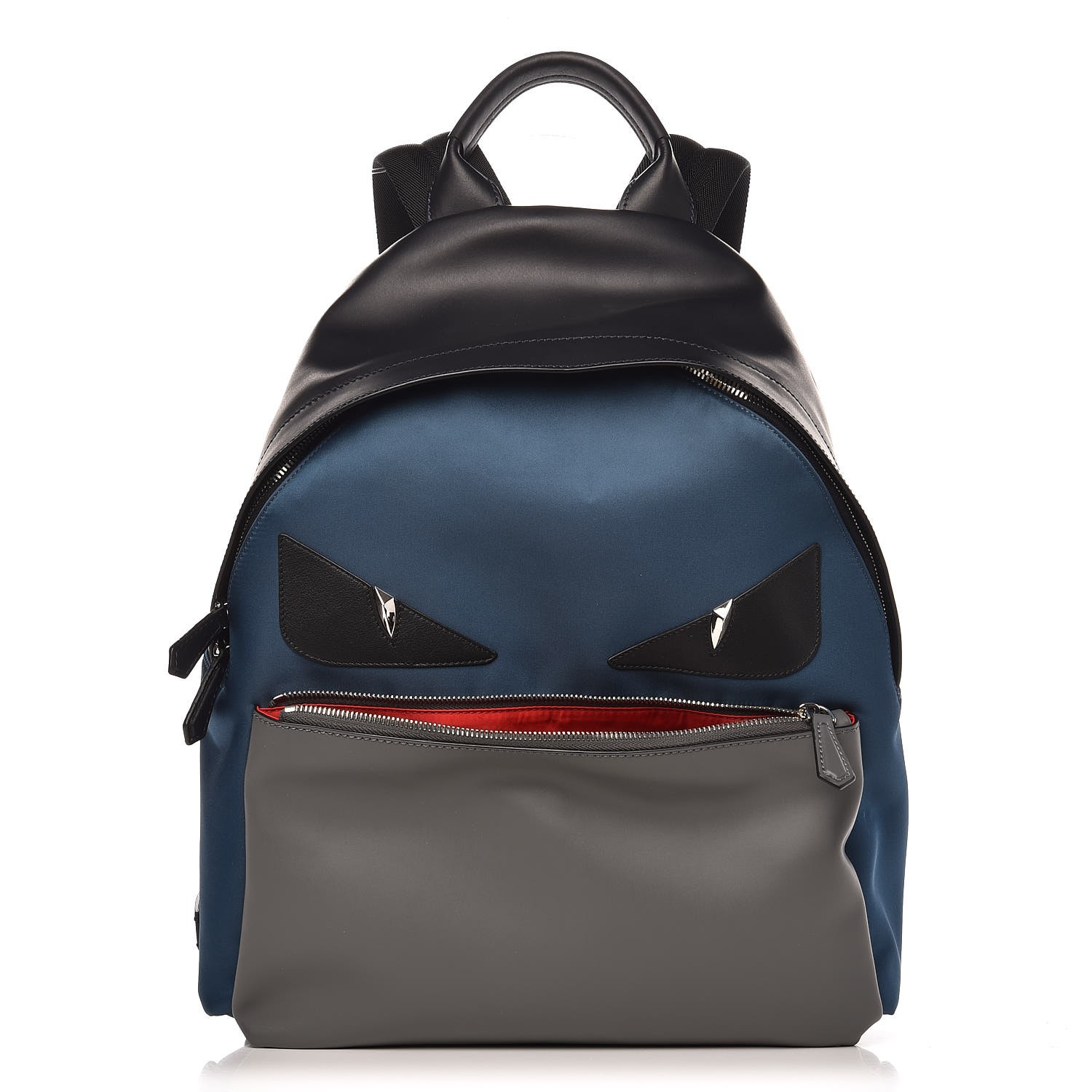 FENDI Nylon Vitello Elite Bag Bugs Backpack Marine 258661