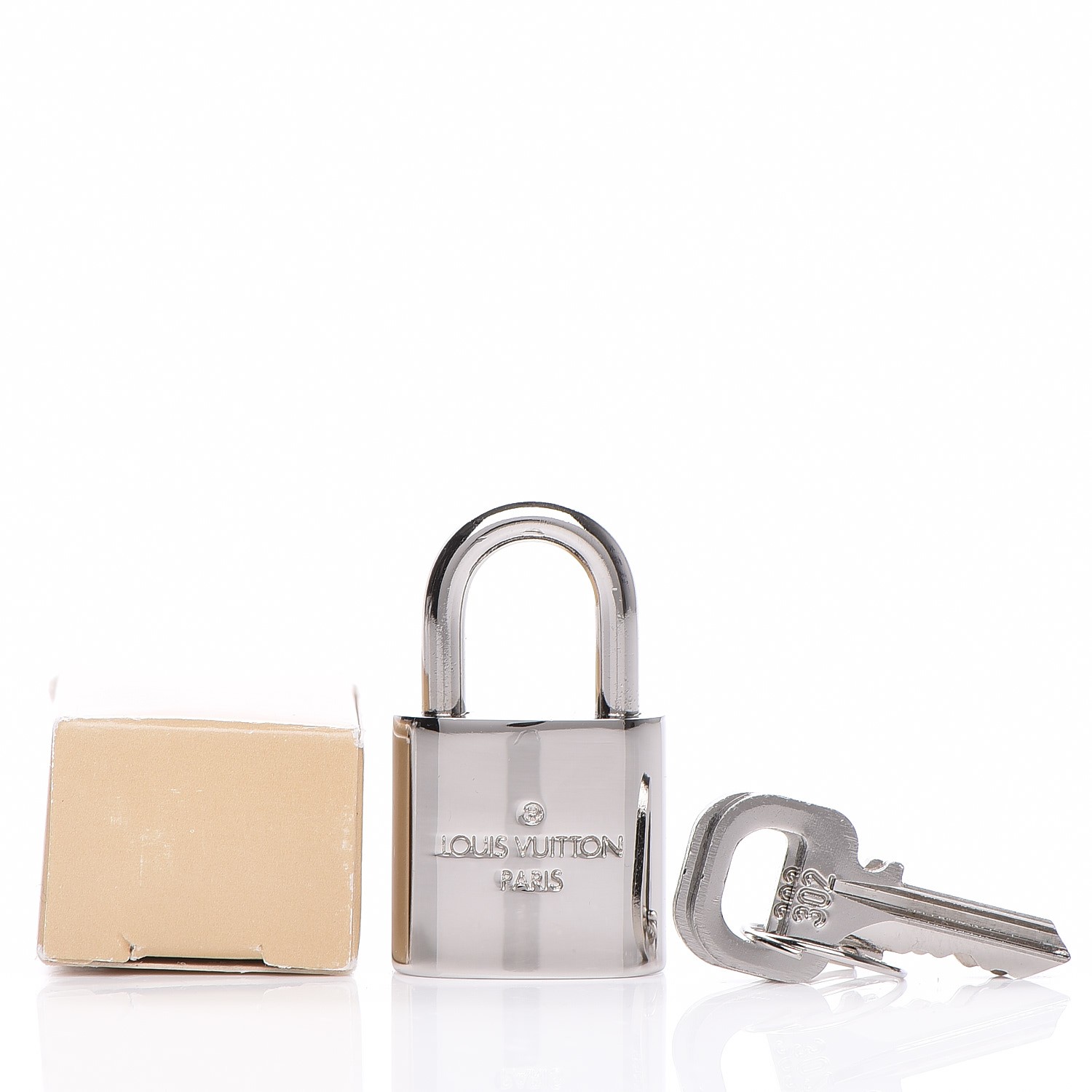 LOUIS VUITTON Polished Silver Lock and Key Set 159208