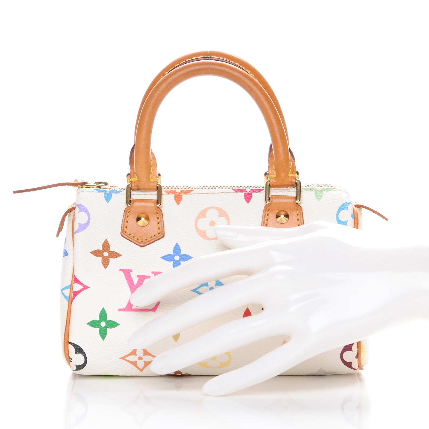 louis vuitton mini sac hl speedy LOUIS VUITTON Multicolor Mini Sac HL Speedy Bag White 214950