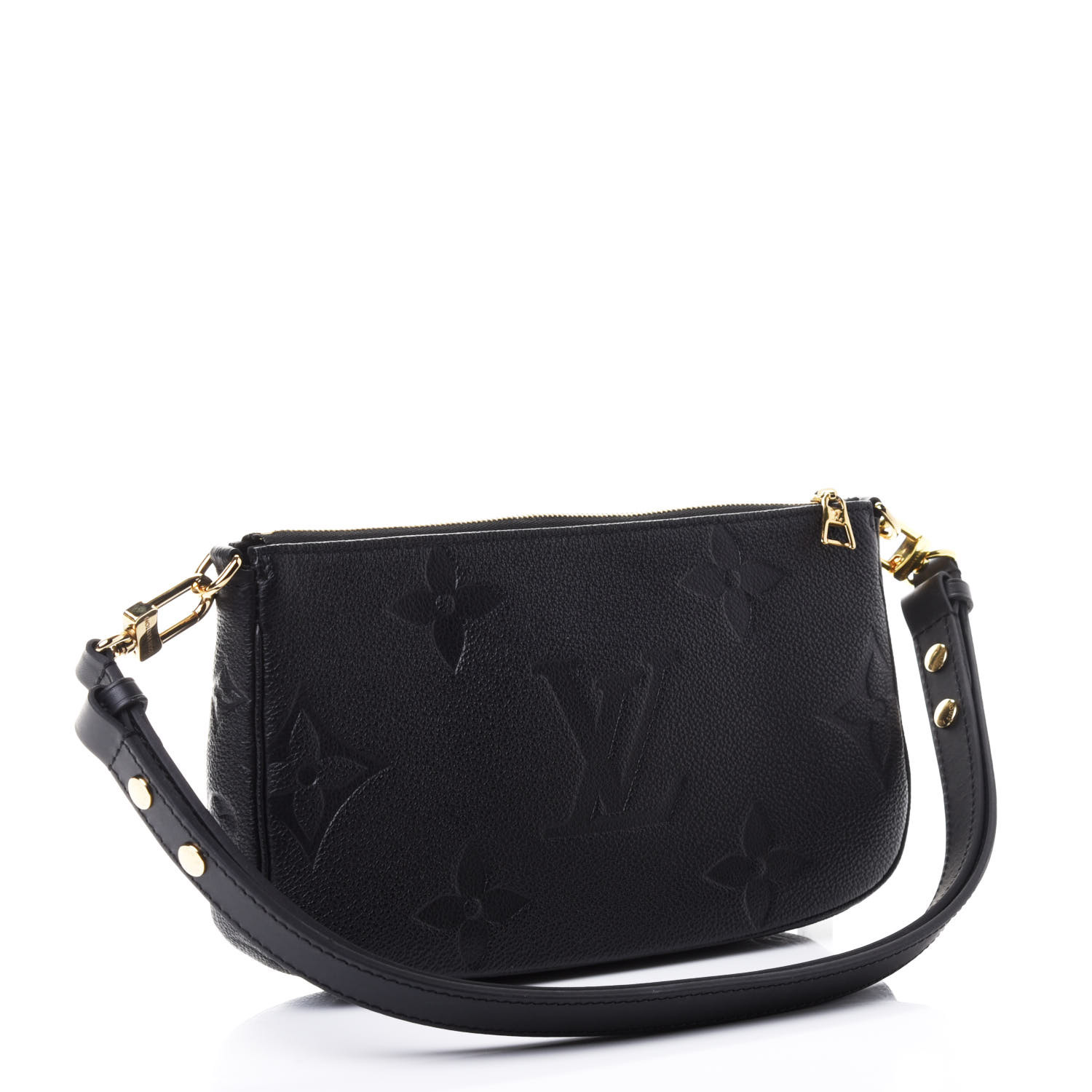 louis vuitton mini pochette accessoires bicolore black beige monogram empreinte