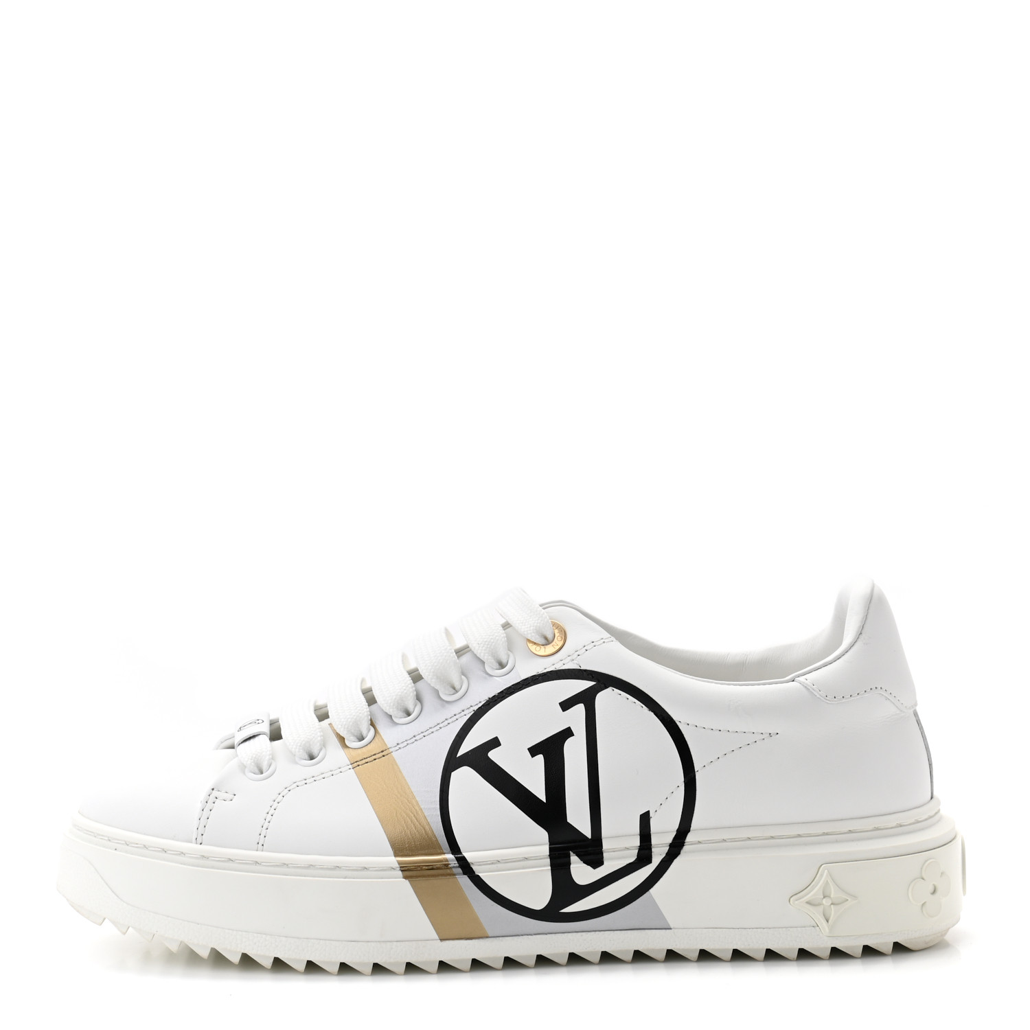 LOUIS VUITTON Calfskin Time Out Sneakers 39 White 904529