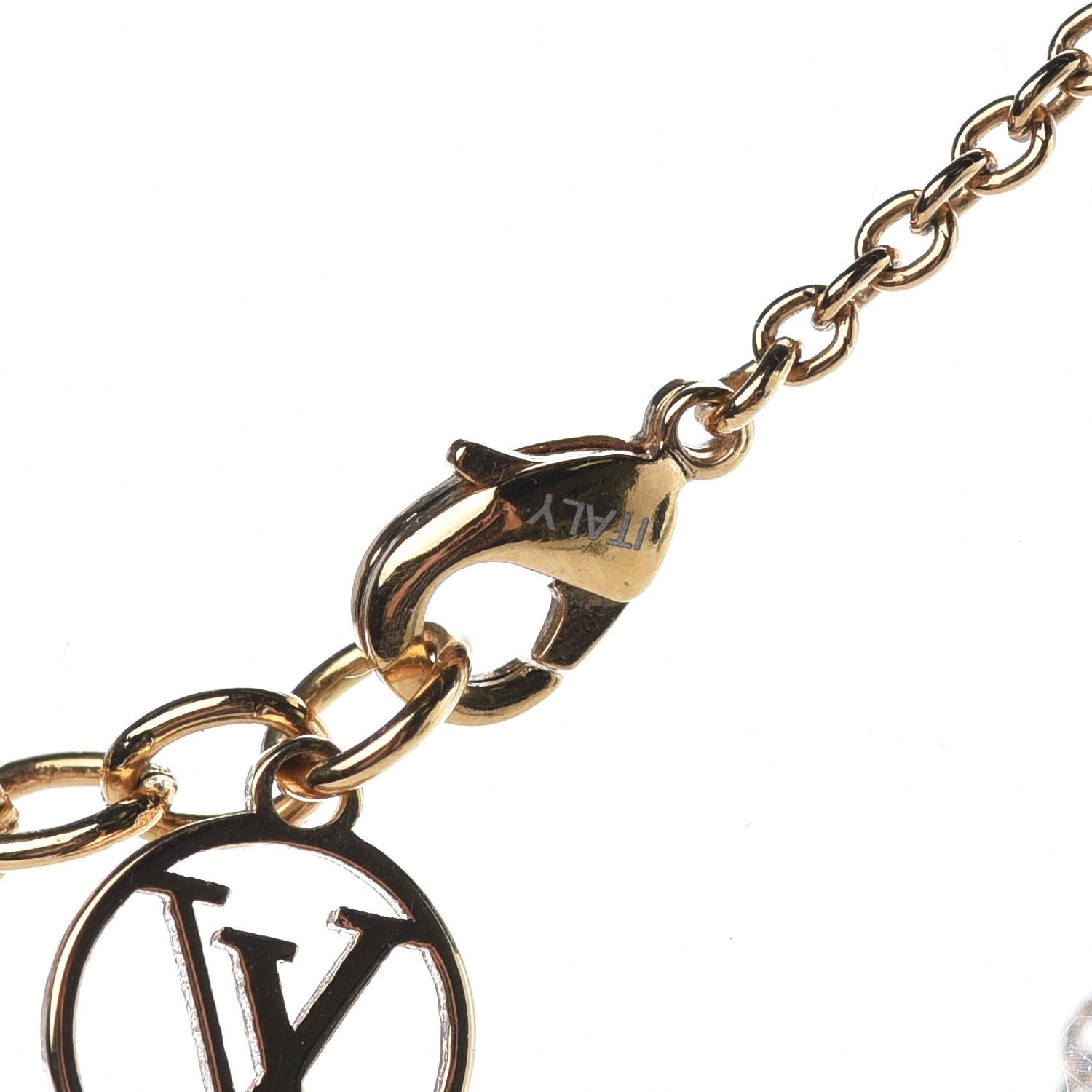 LOUIS VUITTON Essential V Necklace Gold 350836