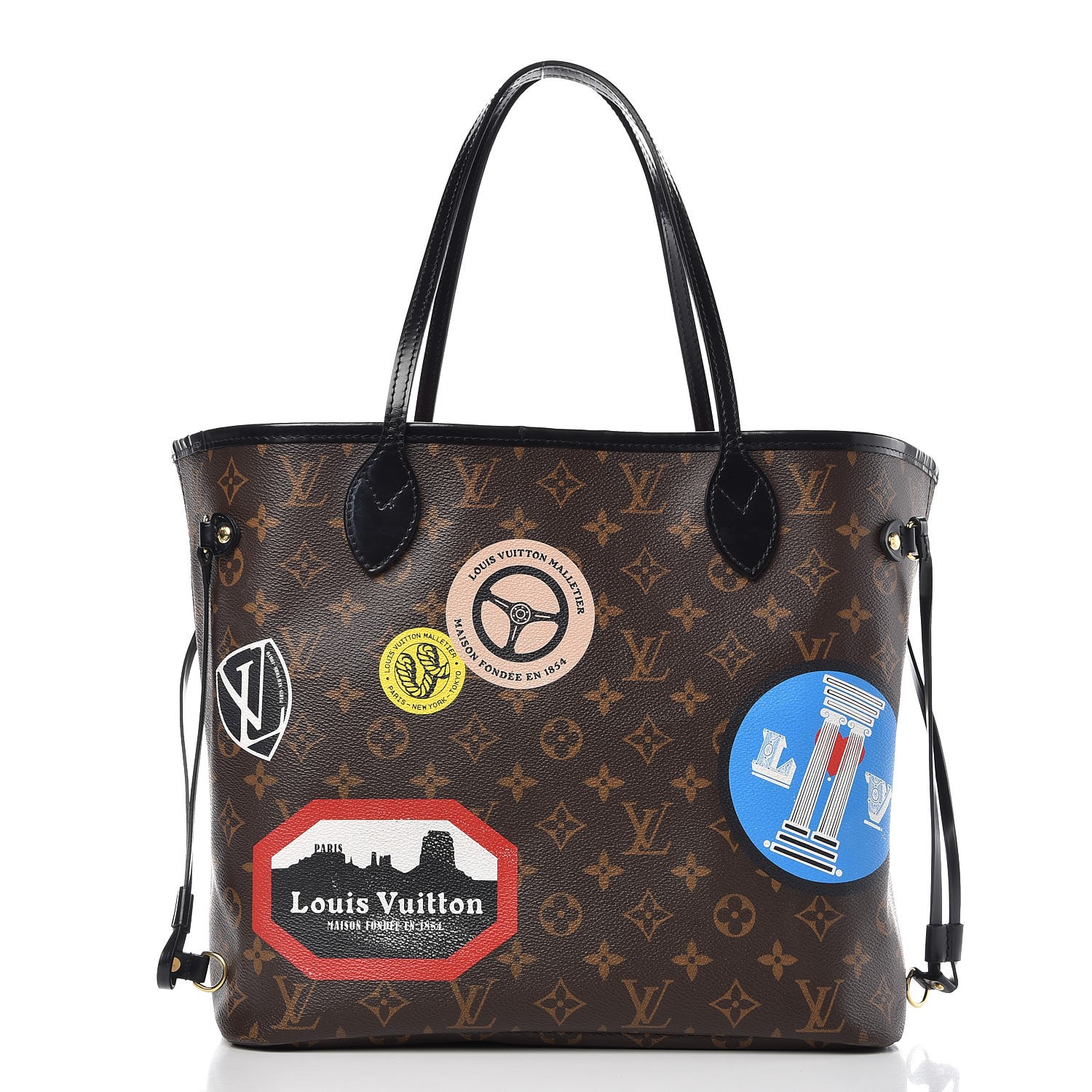 Brown Monogram Coated Canvas My LV World Tour Neverfull MM Gold Hardware