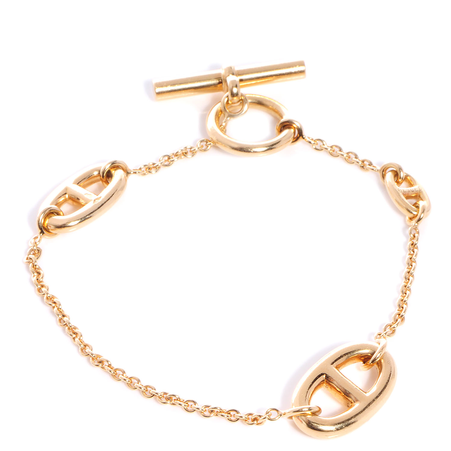 HERMES Yellow Gold Farandole Bracelet PM Size Small 71958