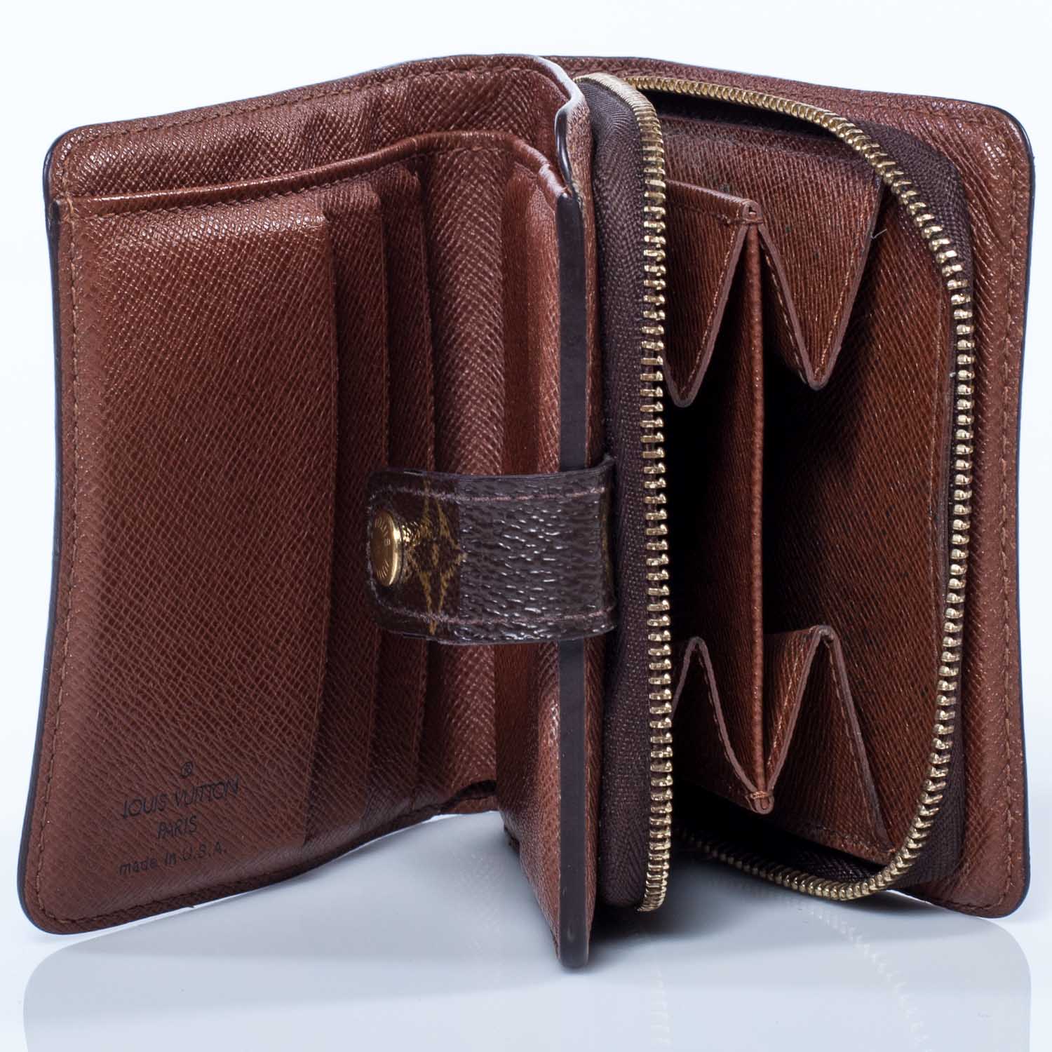 LOUIS VUITTON Monogram Compact Zippe Zipped Wallet 35875