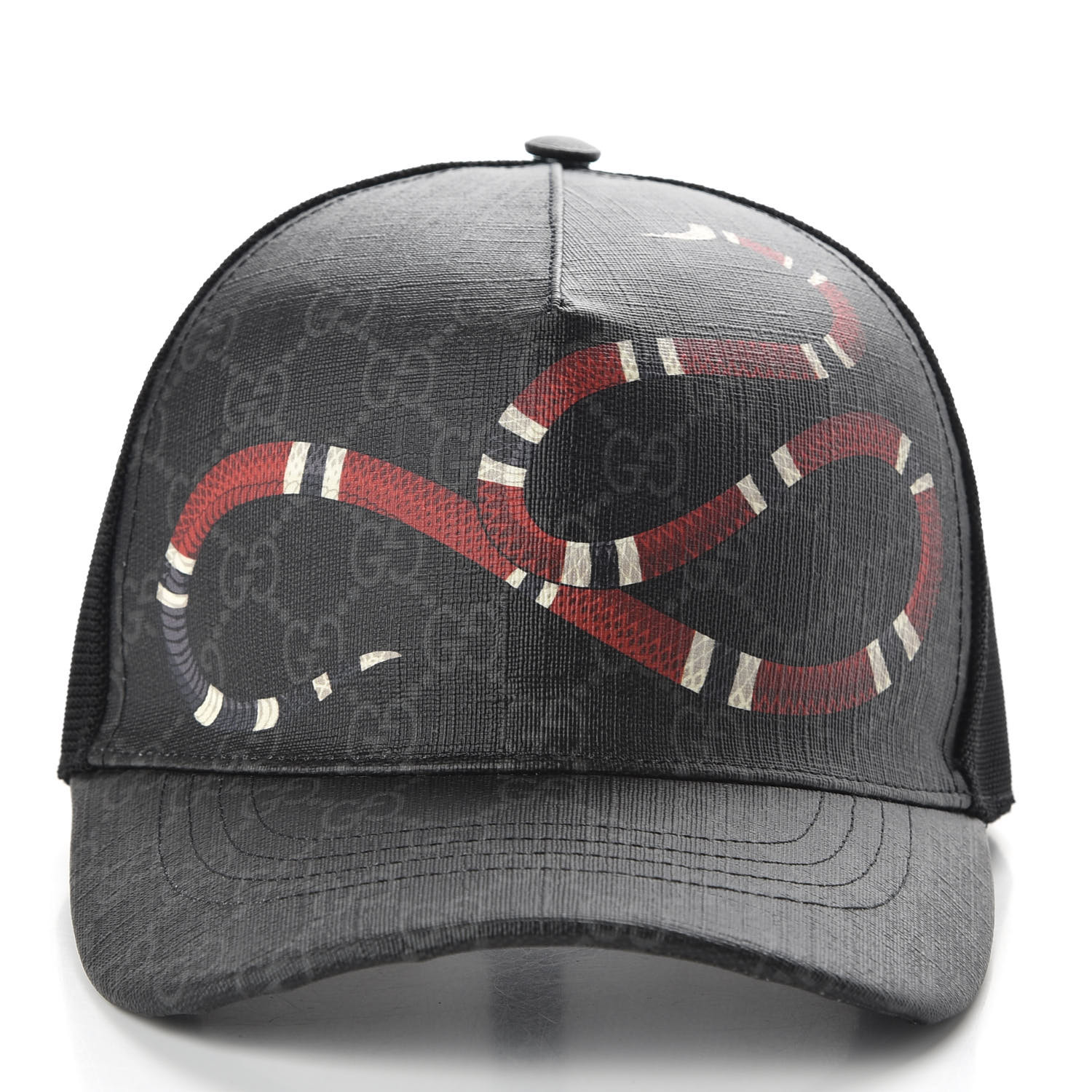 GG Kingsnake Print Baseball Hat 60 Black 649741 | FASHIONPHILE