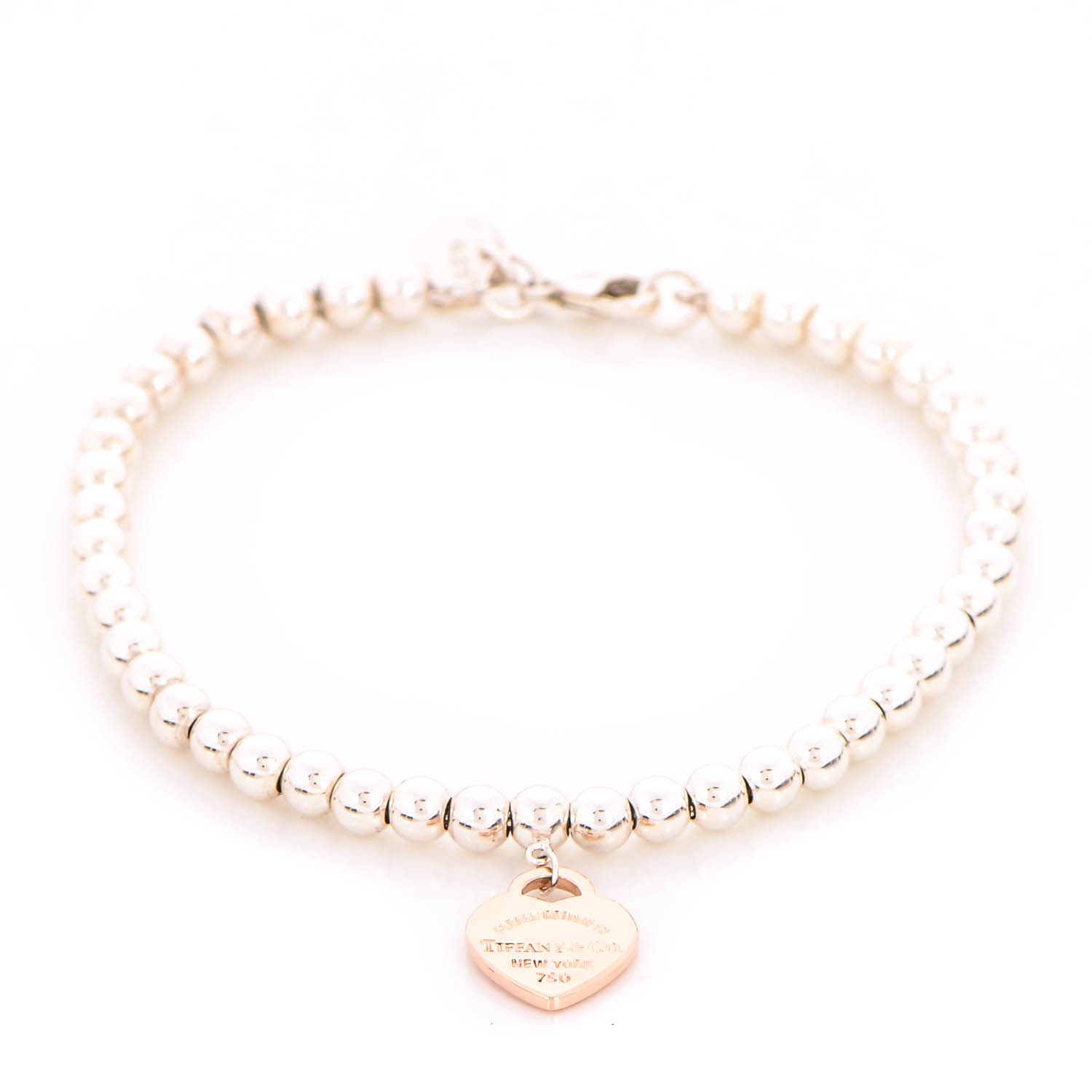 tiffany bead bracelet rose gold heart